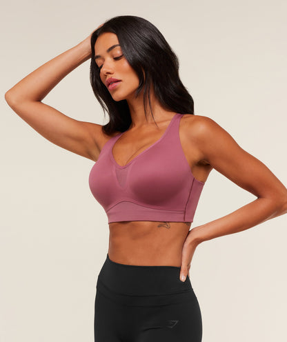 Women's Gymshark High Support V-Neck Sports Bra Reset Pink