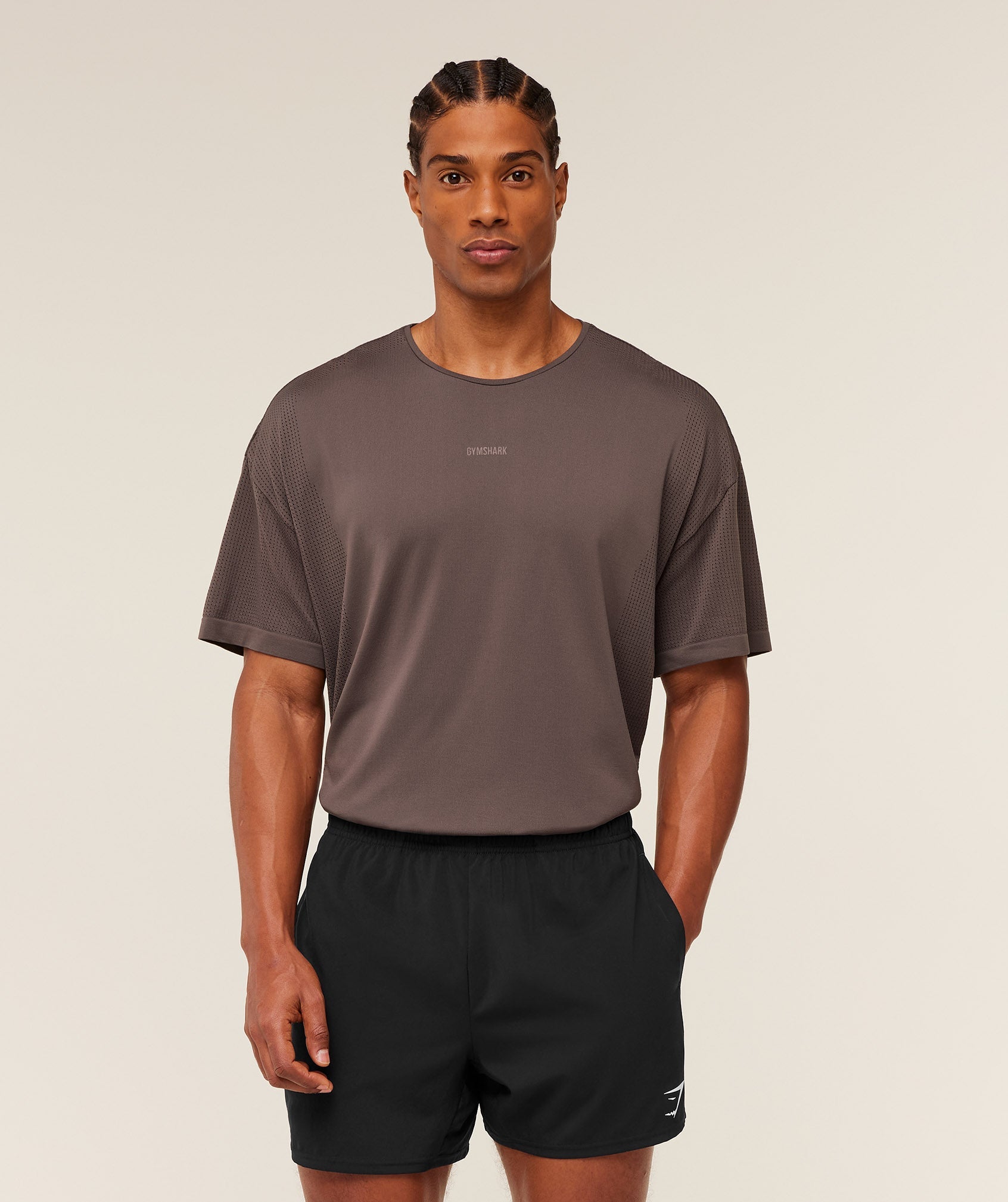 Gymshark Distance Seamless T-Shirt Cool Brown