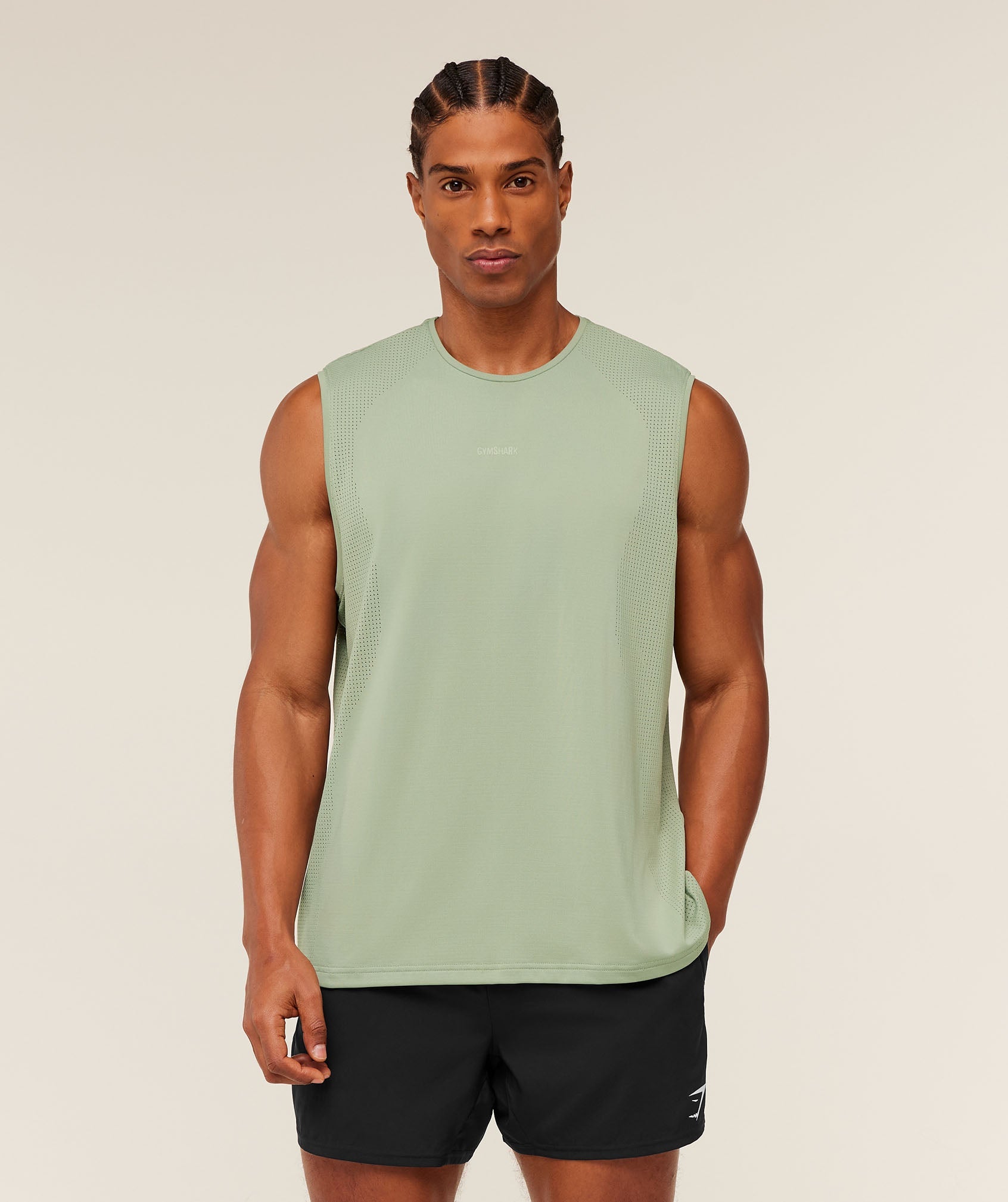 Gymshark Distance Seamless Tank Haze Green