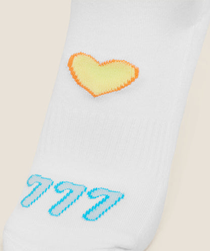 Women's Gymshark Lucky Graphic Crew Socks 3Pk White