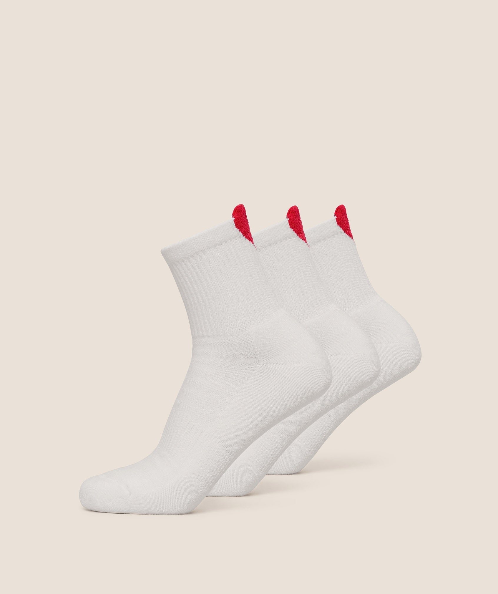 Women's Gymshark Heart Graphic Midi Socks 3Pk Gs White