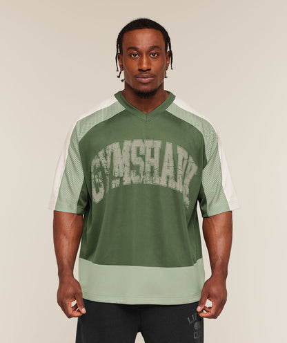 Gymshark Collective Mesh Wordmark Jersey Core Olive