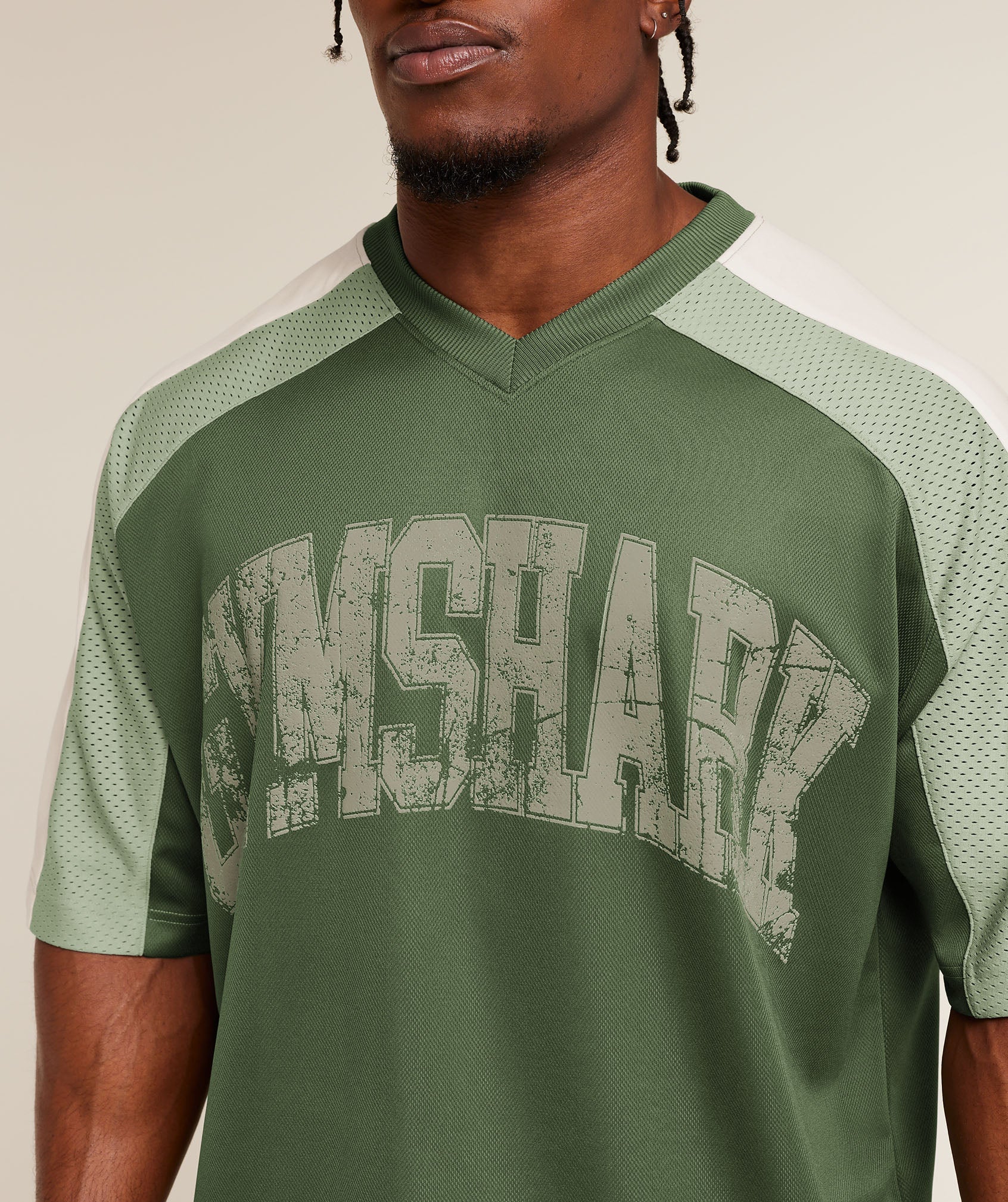 Gymshark Collective Mesh Wordmark Jersey Core Olive
