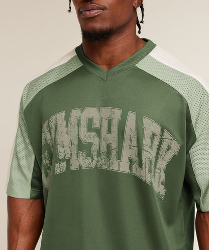 Gymshark Collective Mesh Wordmark Jersey Core Olive