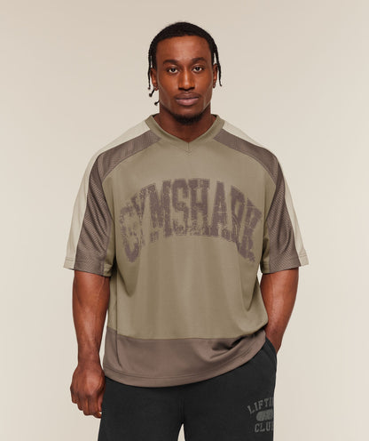 Gymshark Collective Mesh Wordmark Jersey Lifestyle Brown