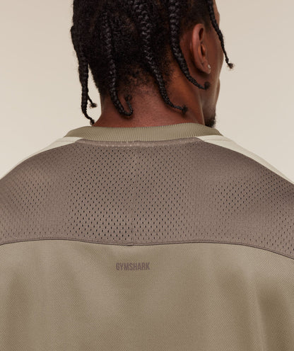 Gymshark Collective Mesh Wordmark Jersey Lifestyle Brown
