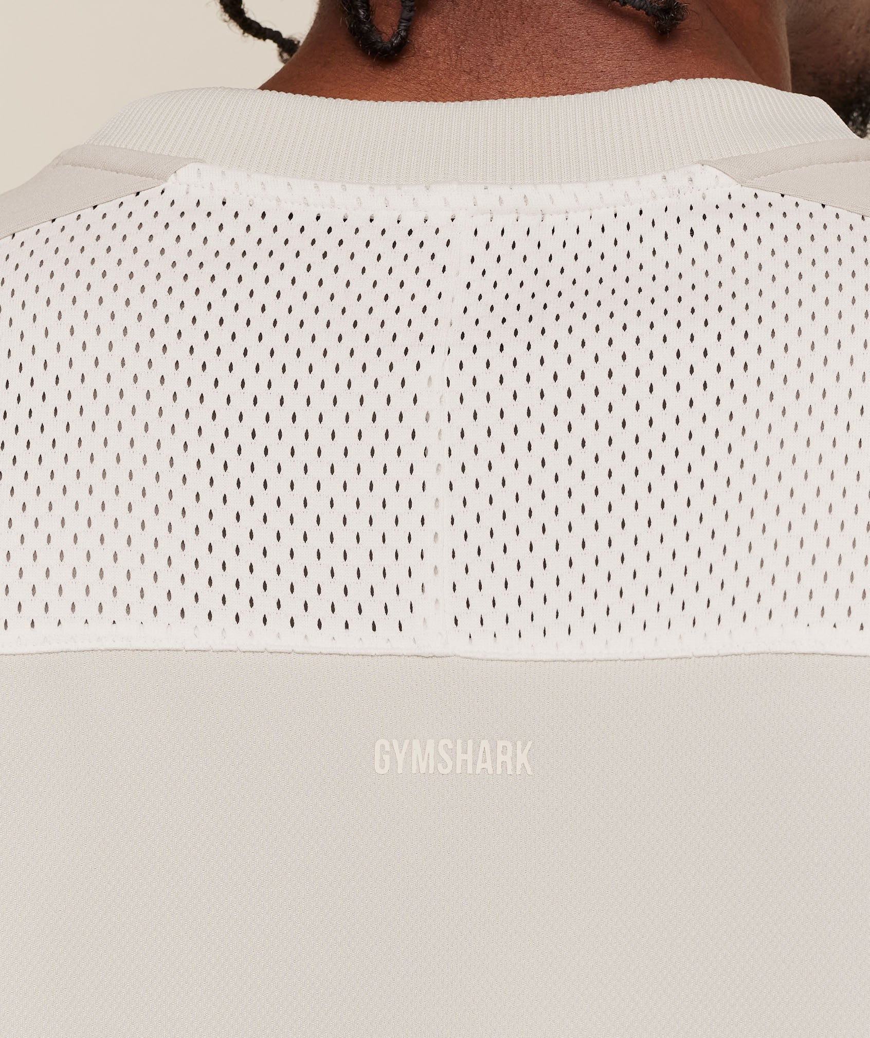 Gymshark Collective Mesh Wordmark Jersey Tinted White