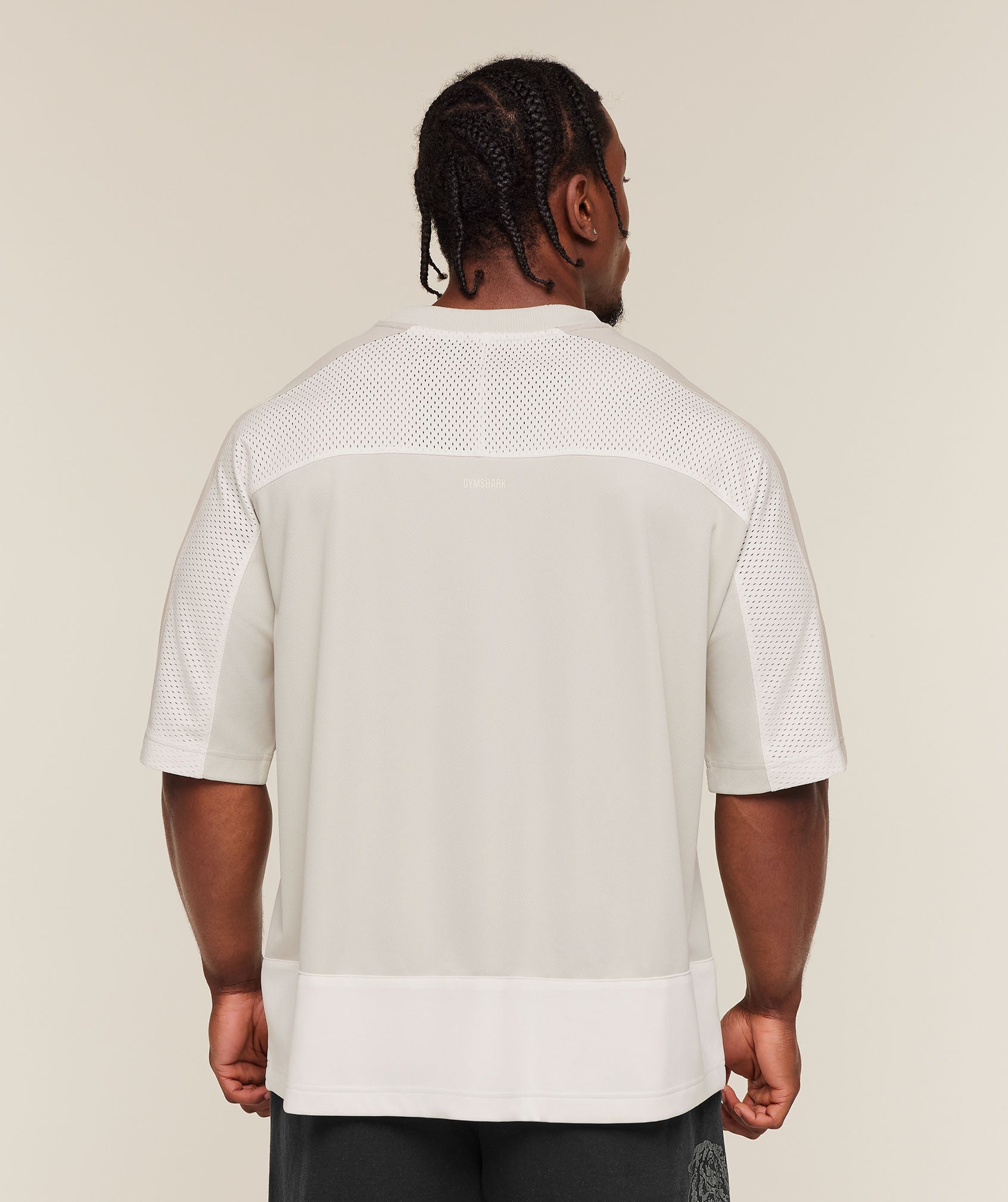 Gymshark Collective Mesh Wordmark Jersey Tinted White