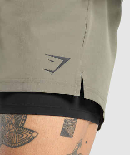 Gymshark Land To Water 6" Shorts Base Green