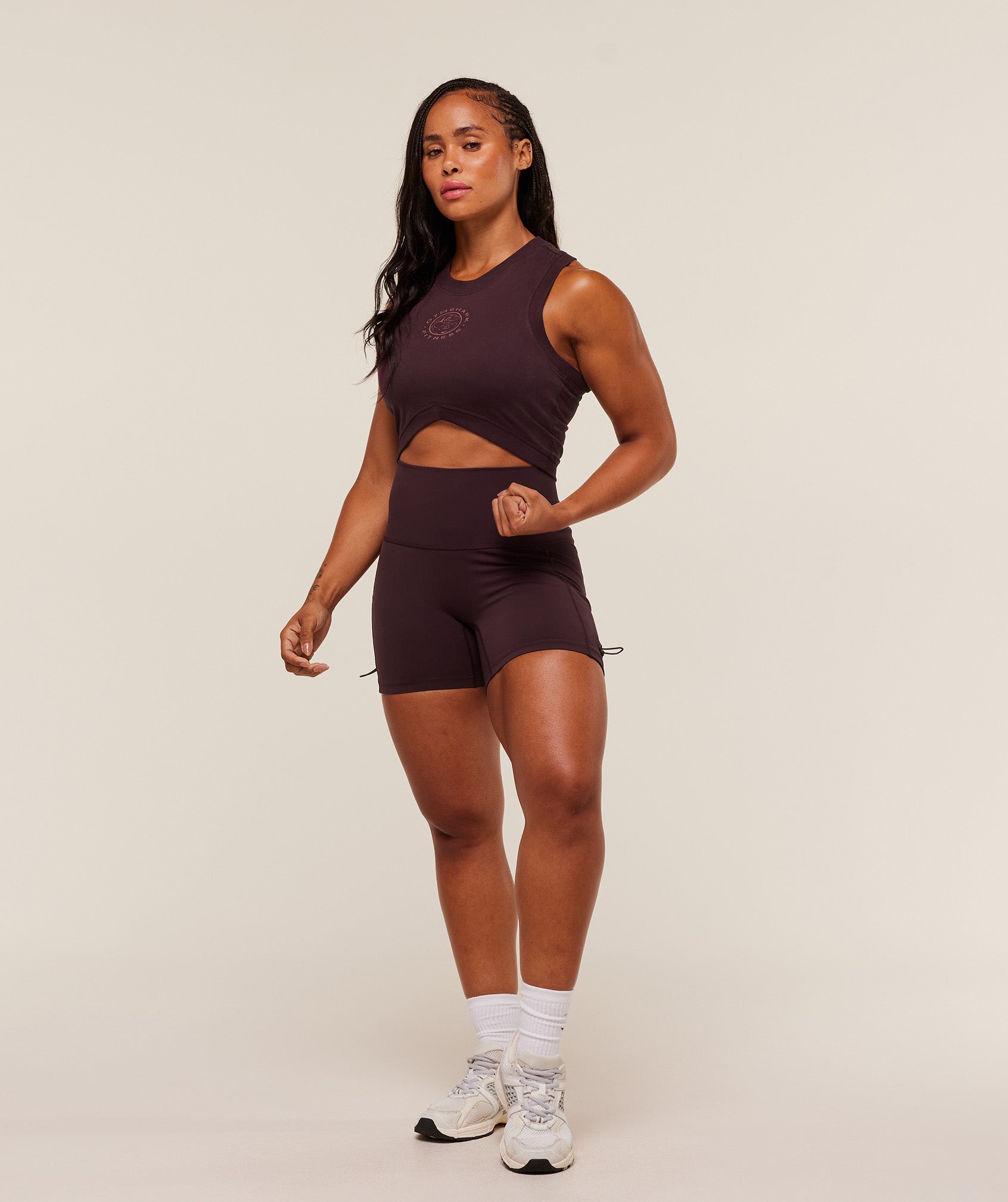 Women's Gymshark Legacy Sleeveless Crop Top Cherry Purple