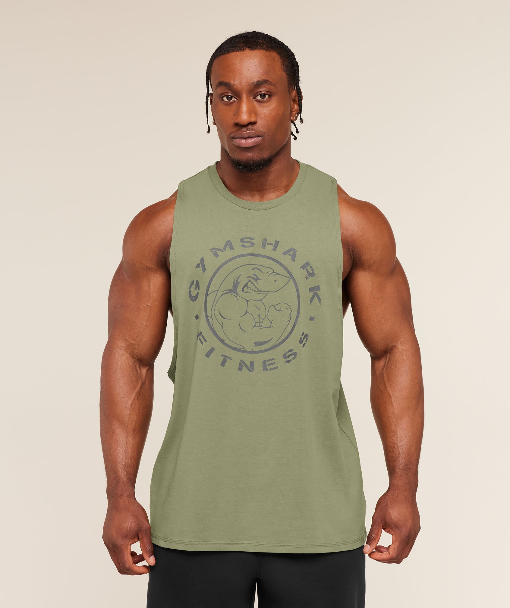 Gymshark Legacy Drop Arm Tank Grounded Green