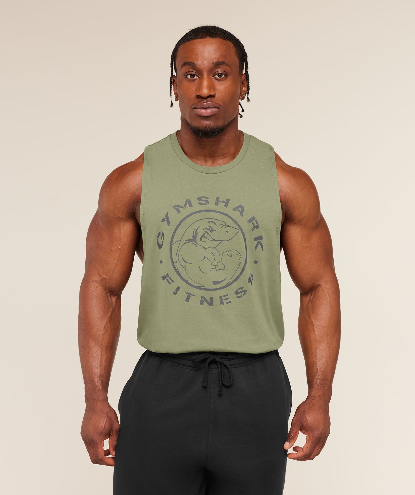 Gymshark Legacy Drop Arm Tank Grounded Green