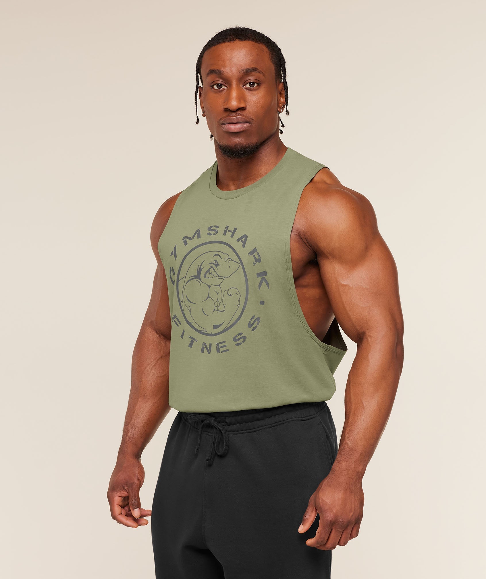 Gymshark Legacy Drop Arm Tank Grounded Green