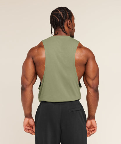 Gymshark Legacy Drop Arm Tank Grounded Green