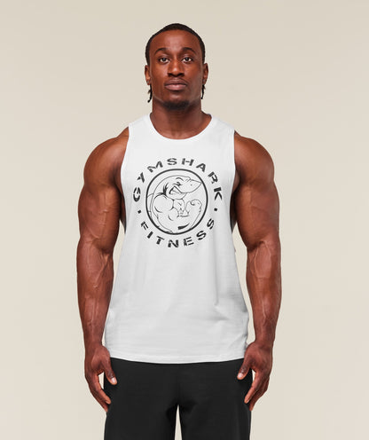 Gymshark Legacy Drop Arm Tank White