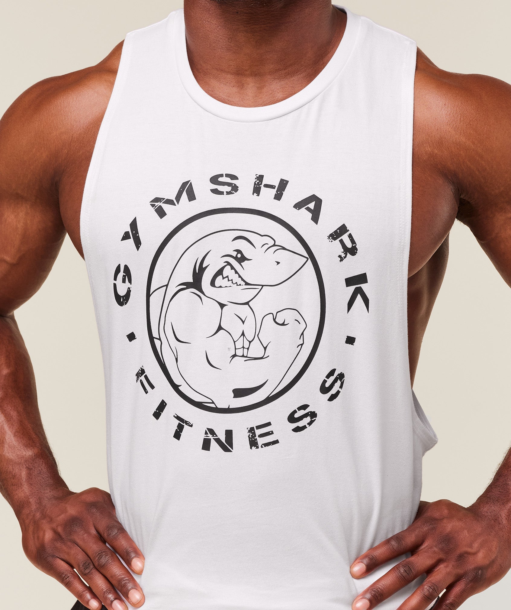 Gymshark Legacy Drop Arm Tank White L