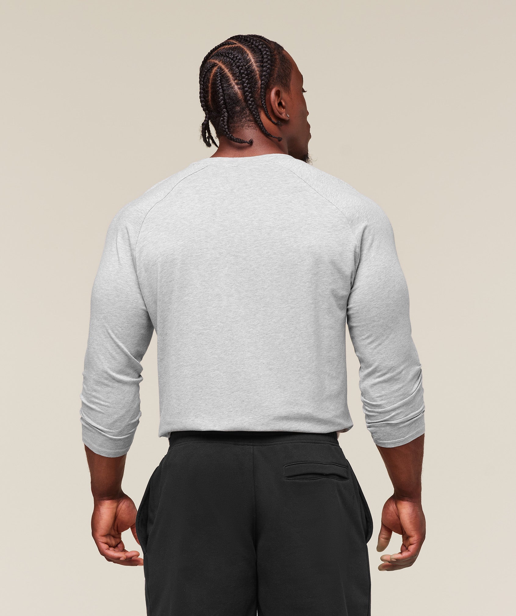Gymshark Legacy Henley Light Grey Marl