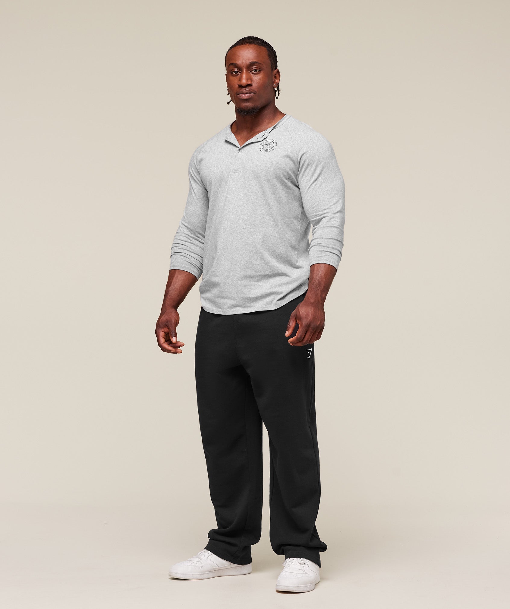 Gymshark Legacy Henley Light Grey Marl