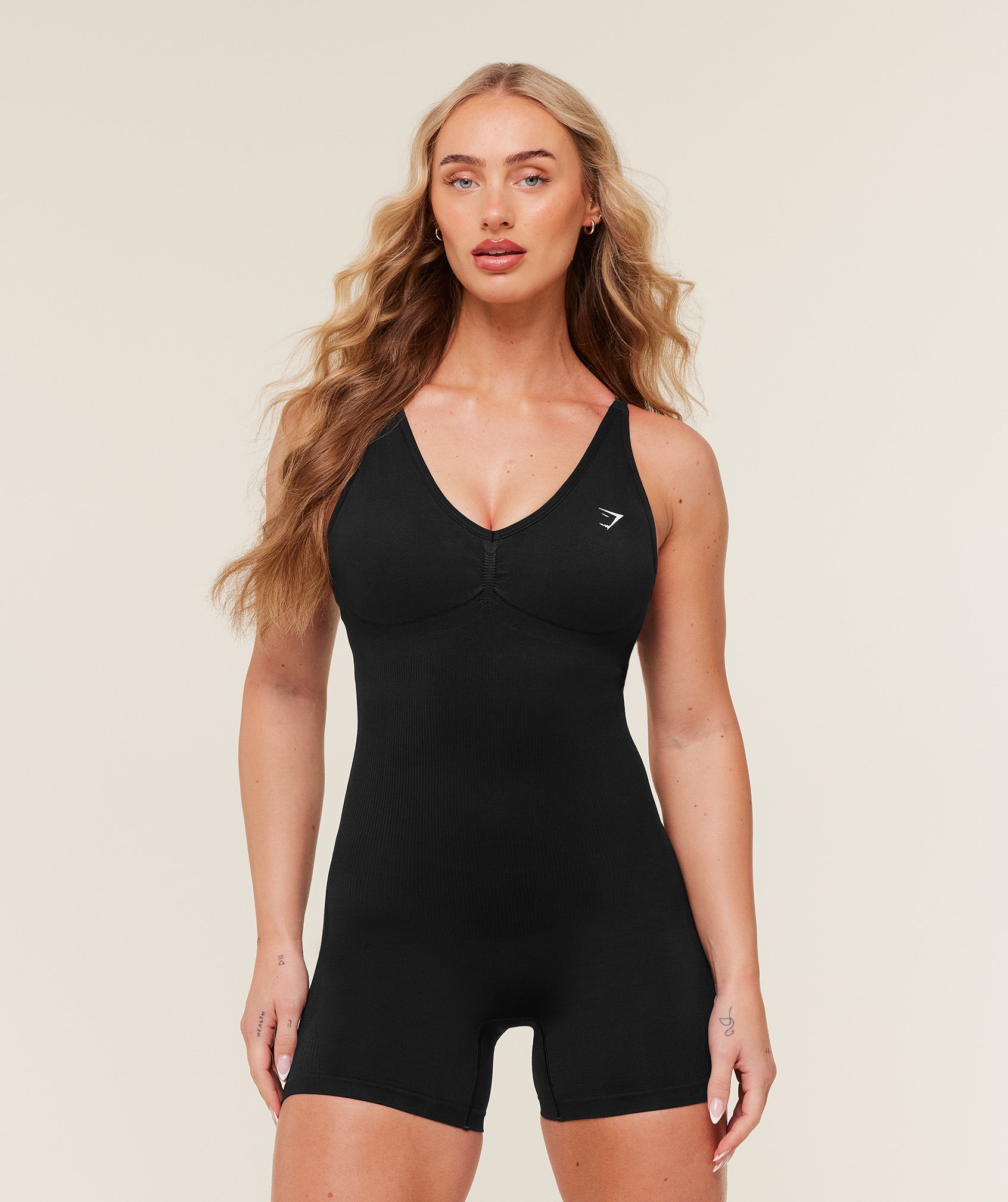 Women's Gymshark Lift Seamless Strappy All In One Black