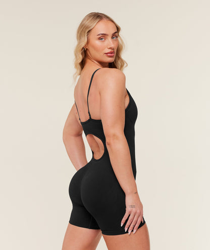 Women's Gymshark Lift Seamless Strappy All In One Black