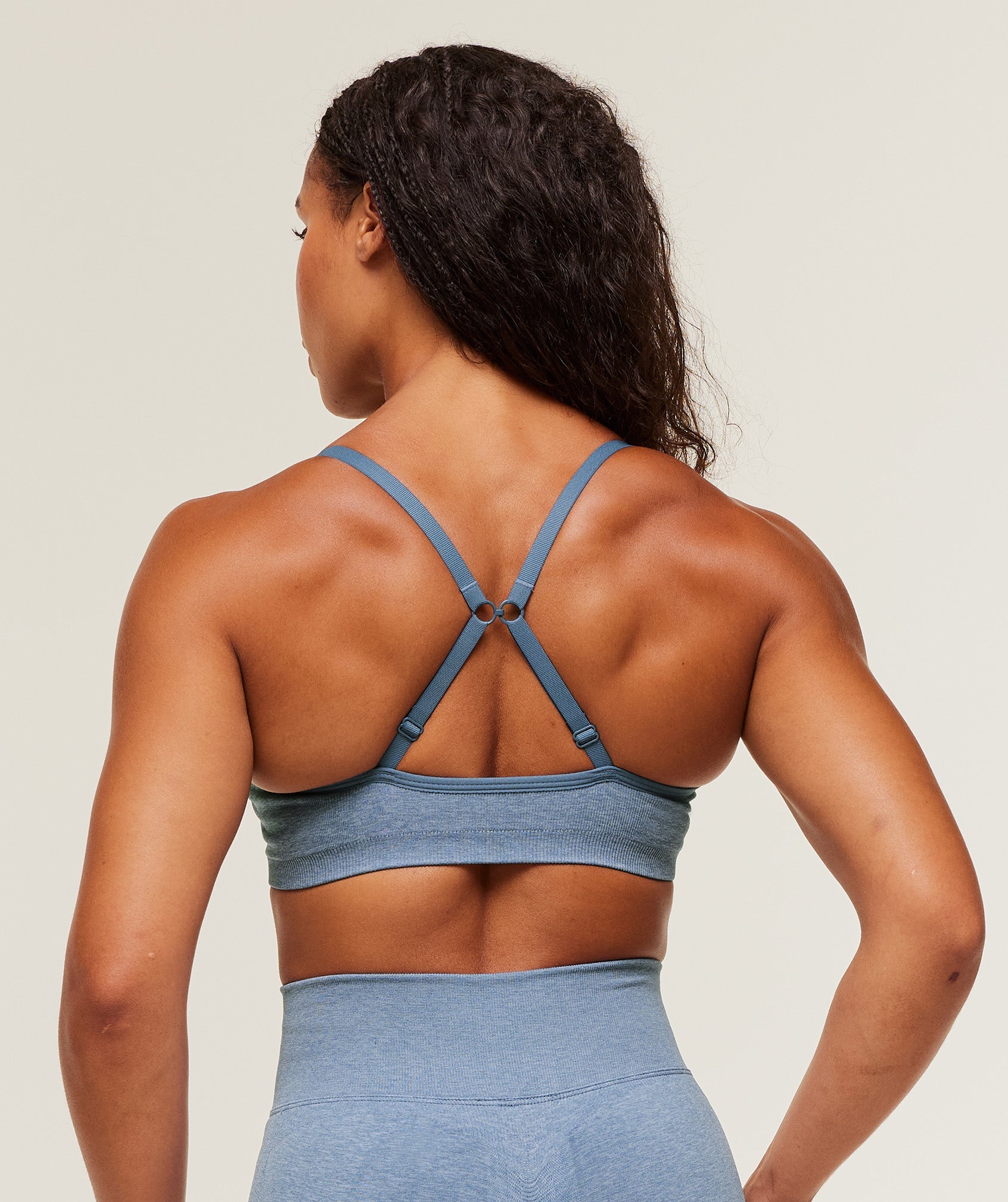 Women's Gymshark Lift Seamless Sports Bra Worn Blue