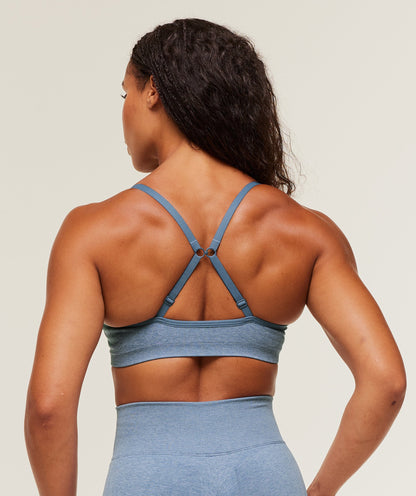 Women's Gymshark Lift Seamless Sports Bra Worn Blue