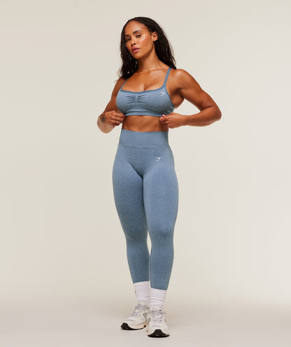 Women's Gymshark Lift Seamless Sports Bra Worn Blue