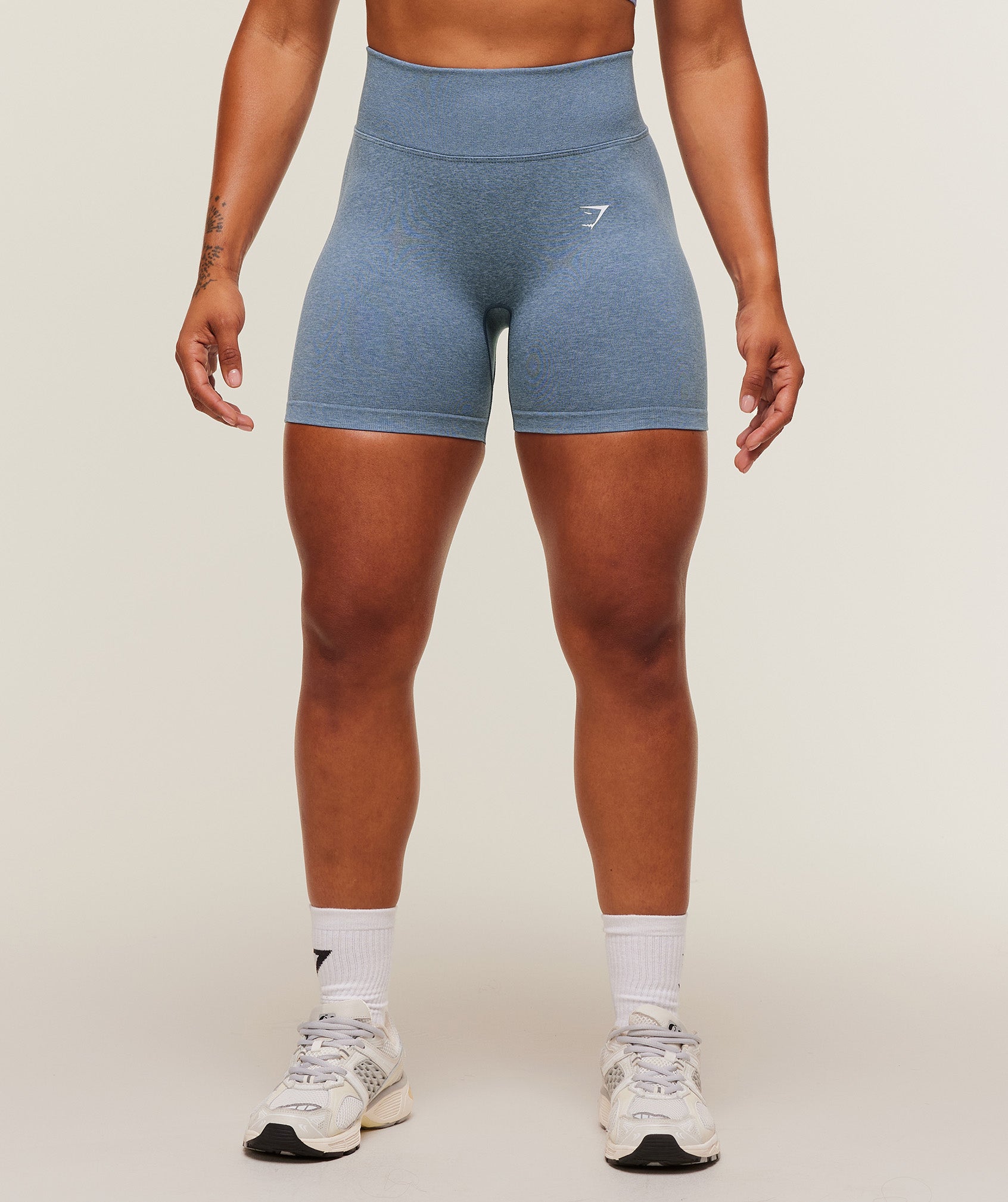 Women's Gymshark Lift Seamless Shorts Worn Blue