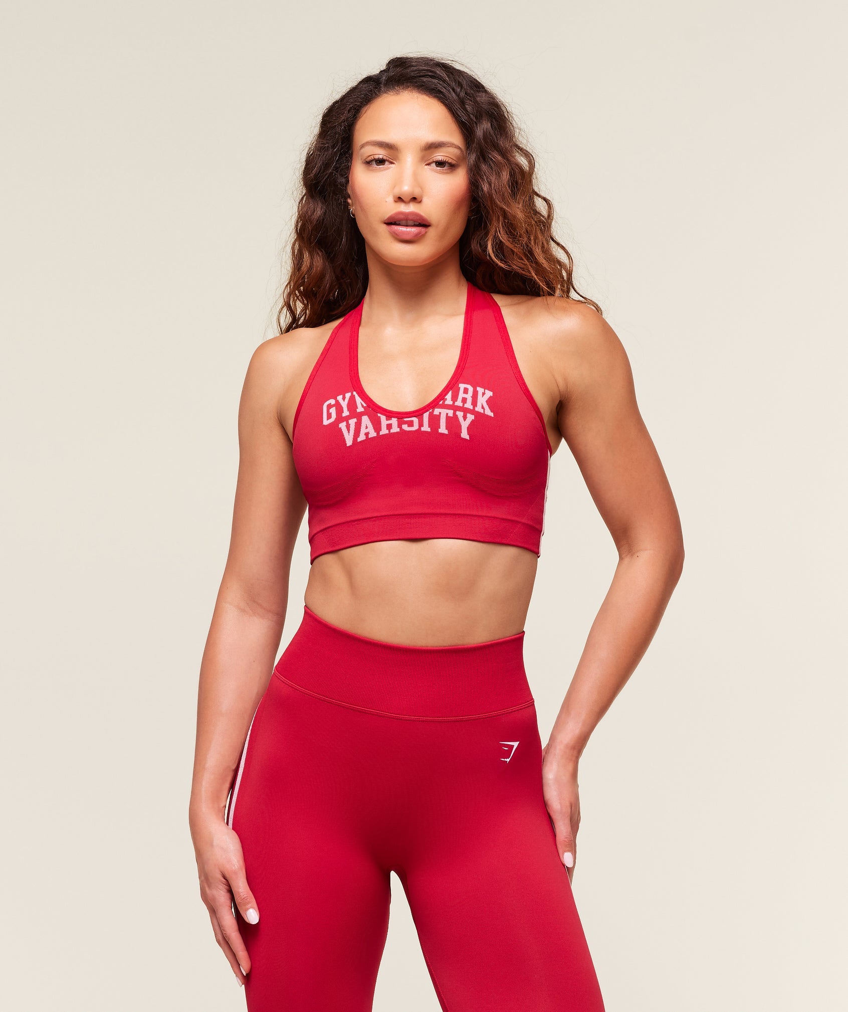 Women's Gymshark Lift Varsity Seamless Tank Carmine Red
