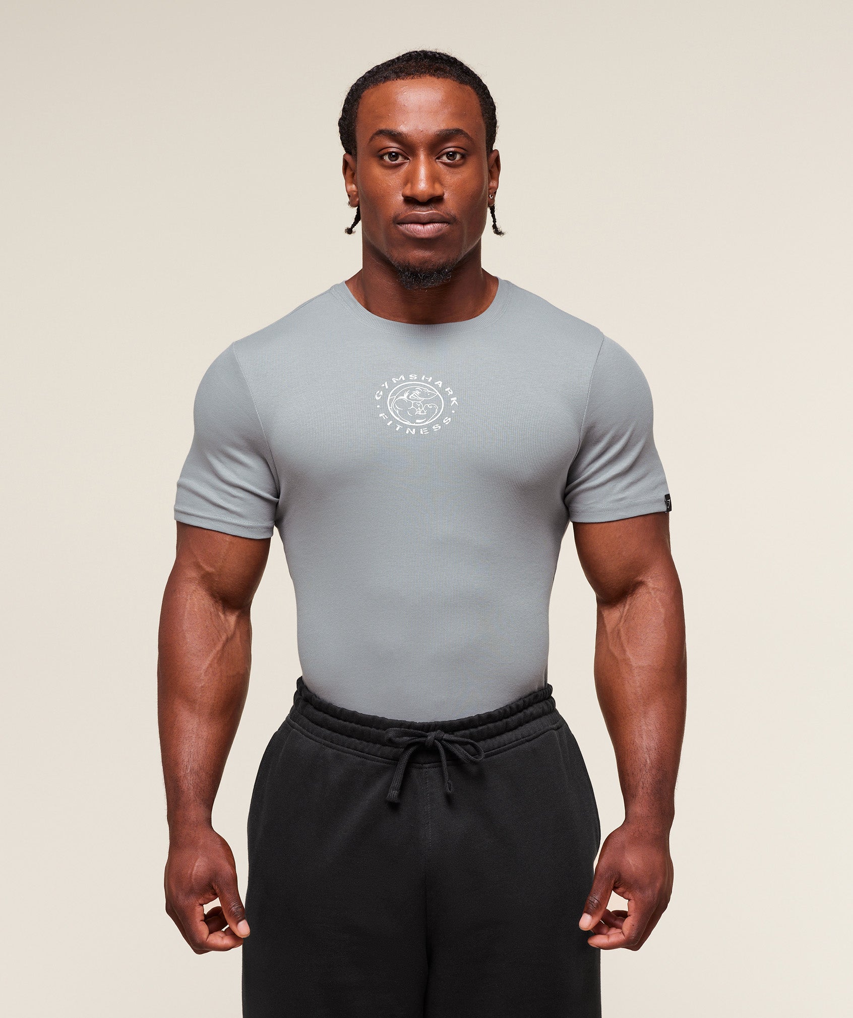 Gymshark Lifting Club Ribbed T-Shirt Denim Grey