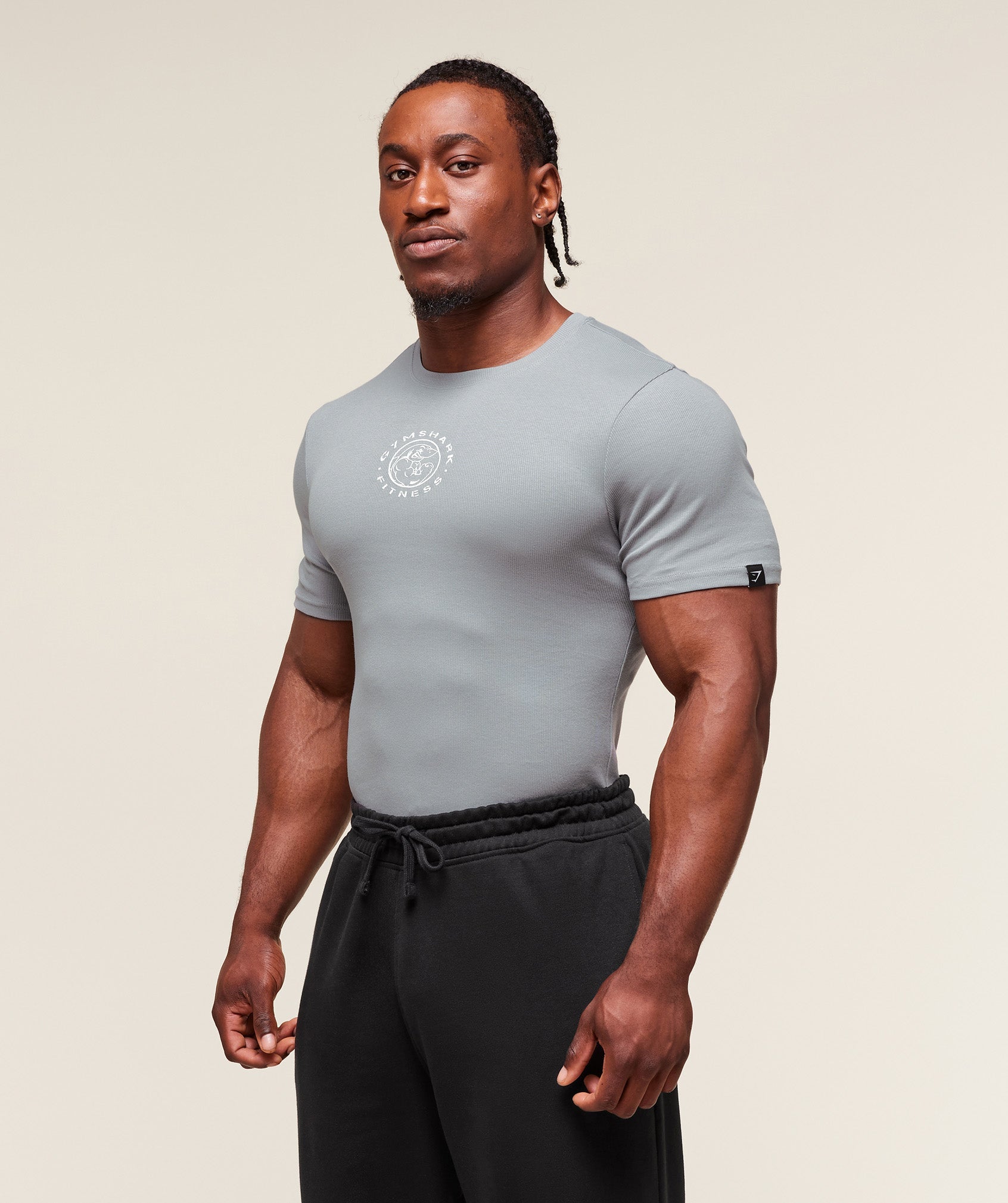 Gymshark Lifting Club Ribbed T-Shirt Denim Grey