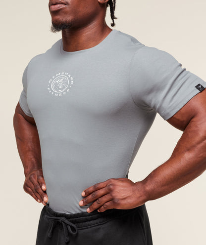 Gymshark Lifting Club Ribbed T-Shirt Denim Grey