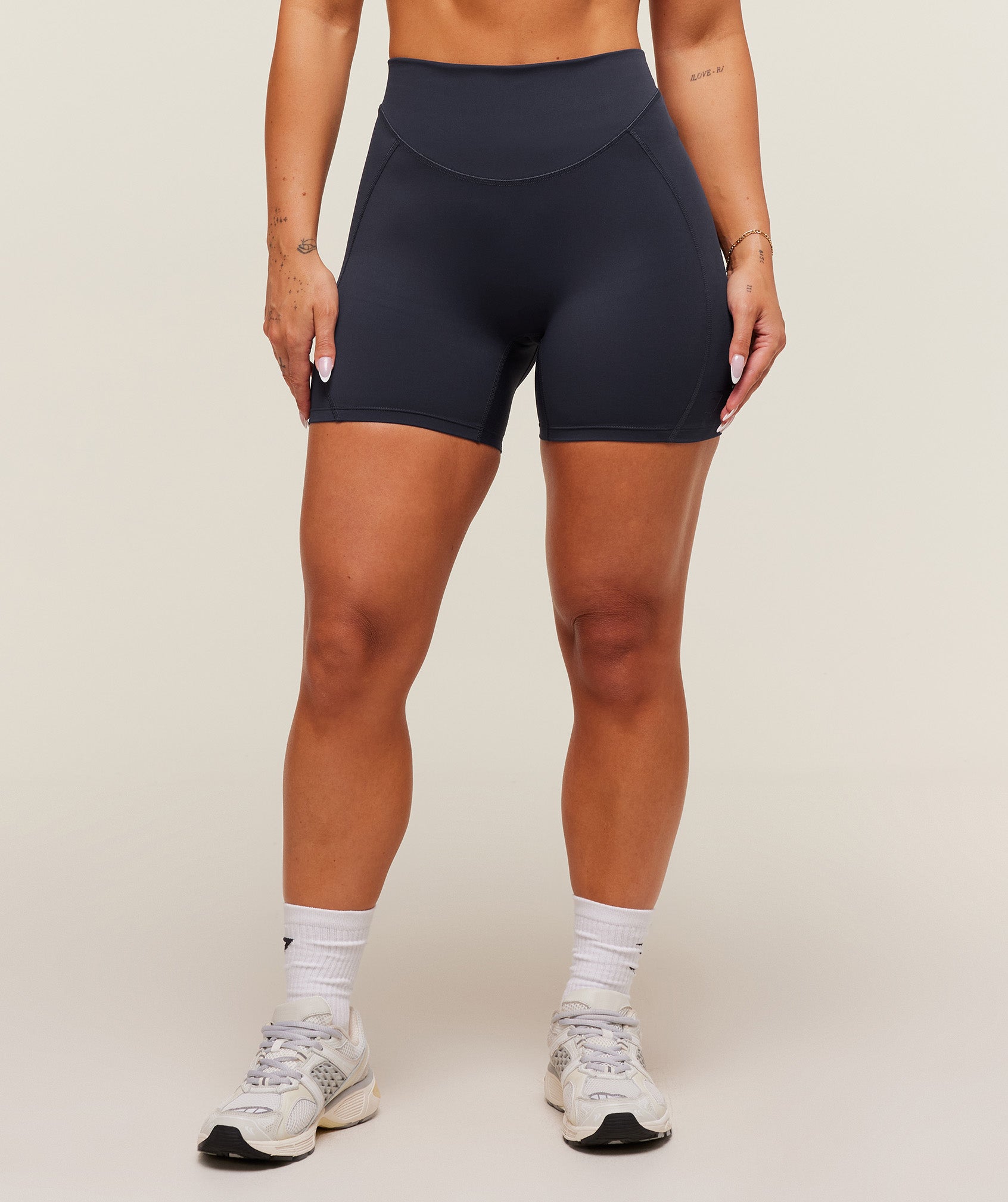Women's Gymshark Lifting Dipped Waistband Shorts Heavy Blue