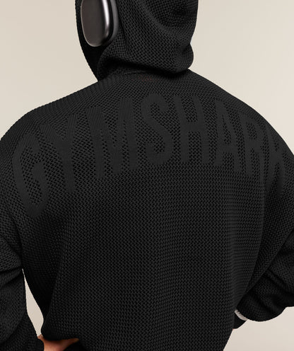 Gymshark Collective Crochet Style Hoodie Black