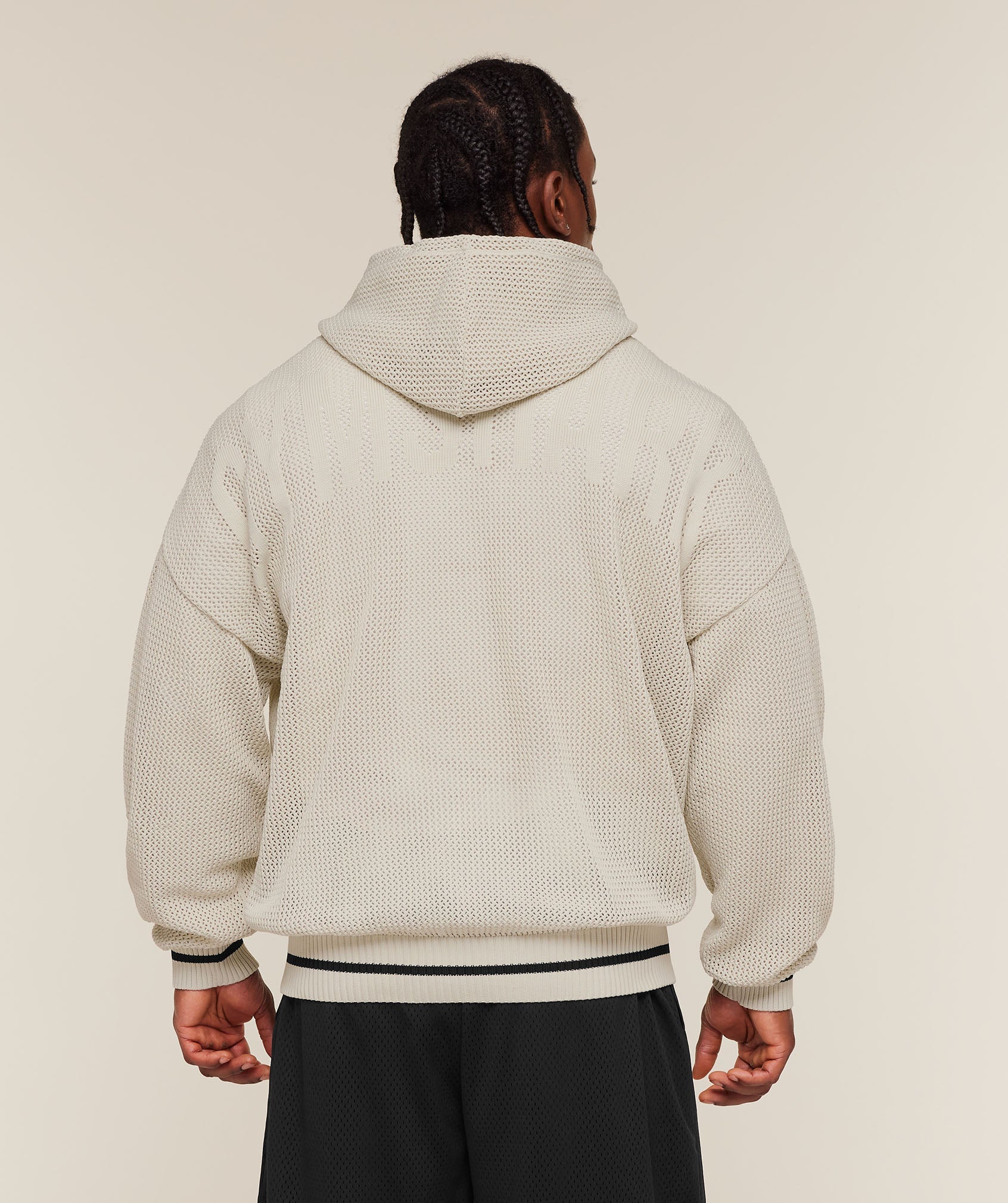 Gymshark Collective Crochet Style Hoodie Tinted White