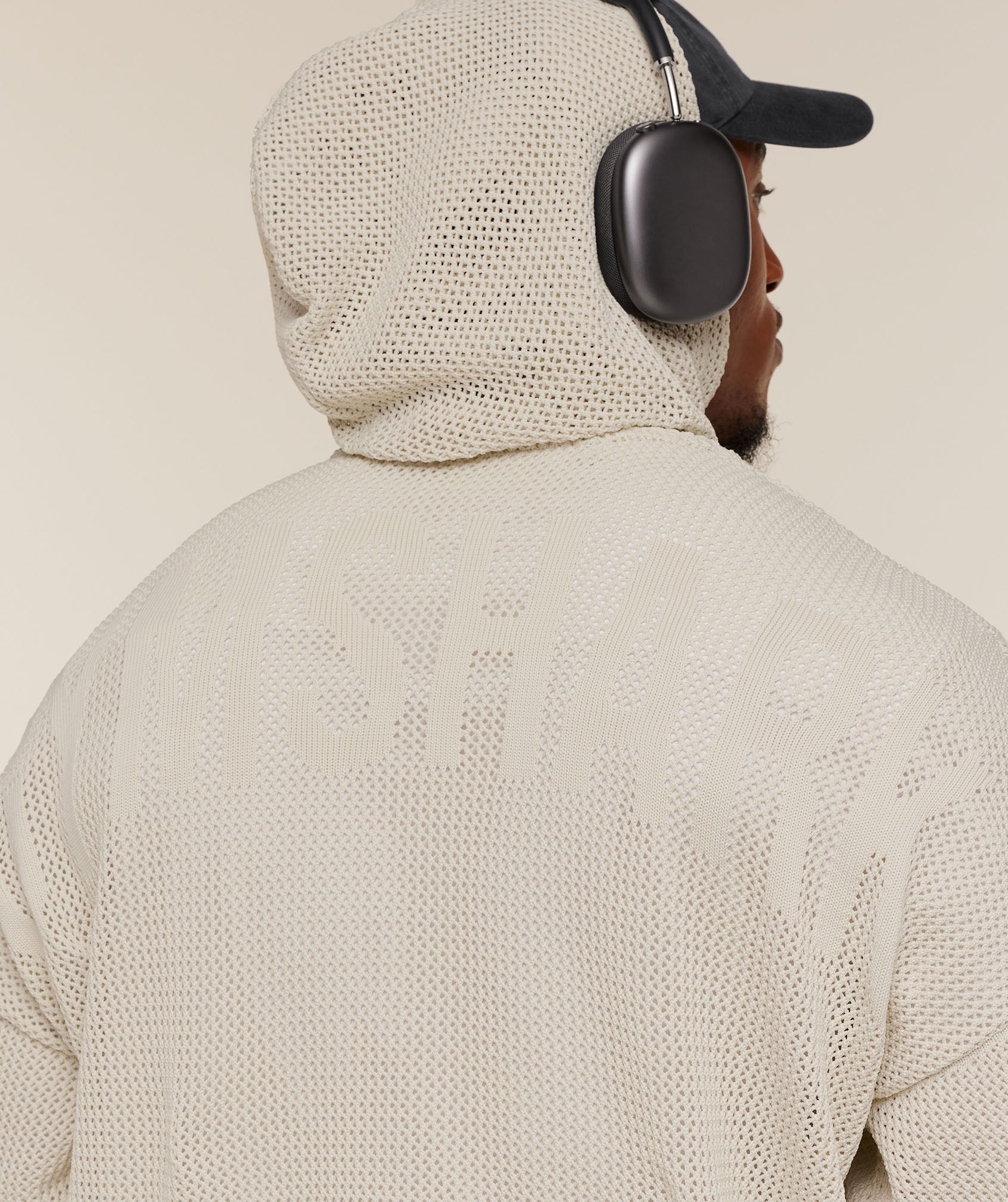 Gymshark Collective Crochet Style Hoodie Tinted White