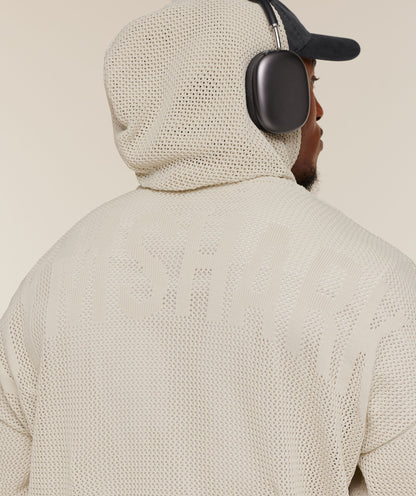 Gymshark Collective Crochet Style Hoodie Tinted White