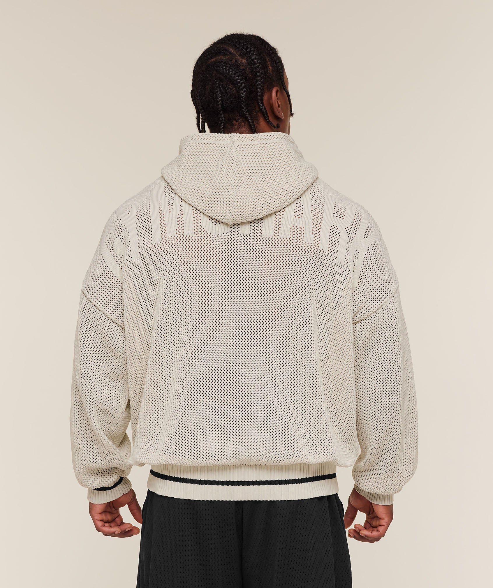 Gymshark Collective Crochet Style Hoodie Tinted White