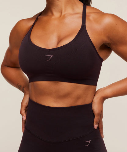 Women's Gymshark Activate Seamless Bralette Plum Brown