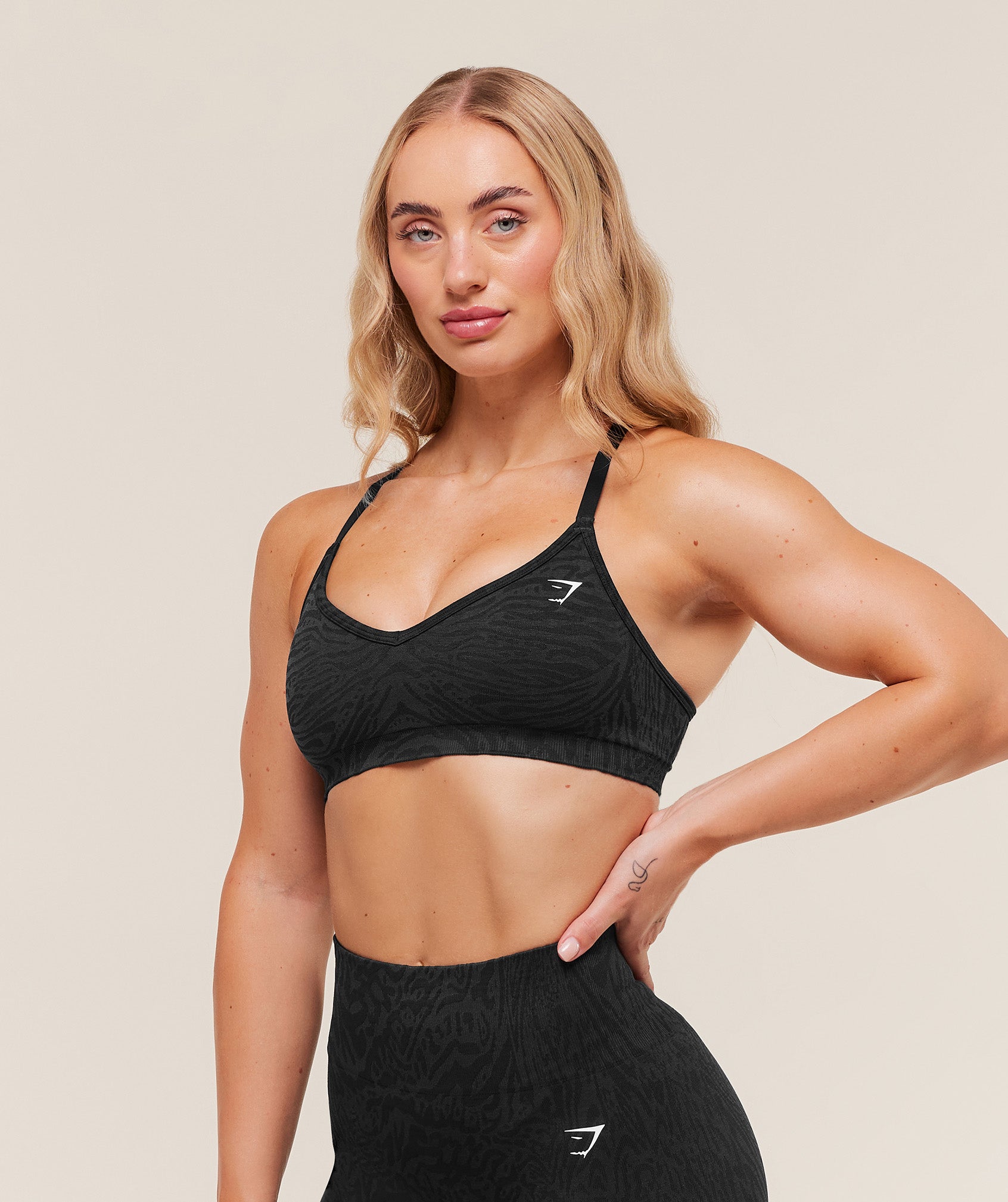 Women's Gymshark Adapt Animal Seamless Sports Bra Black