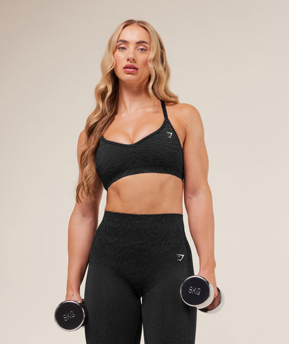 Women's Gymshark Adapt Animal Seamless Sports Bra Black