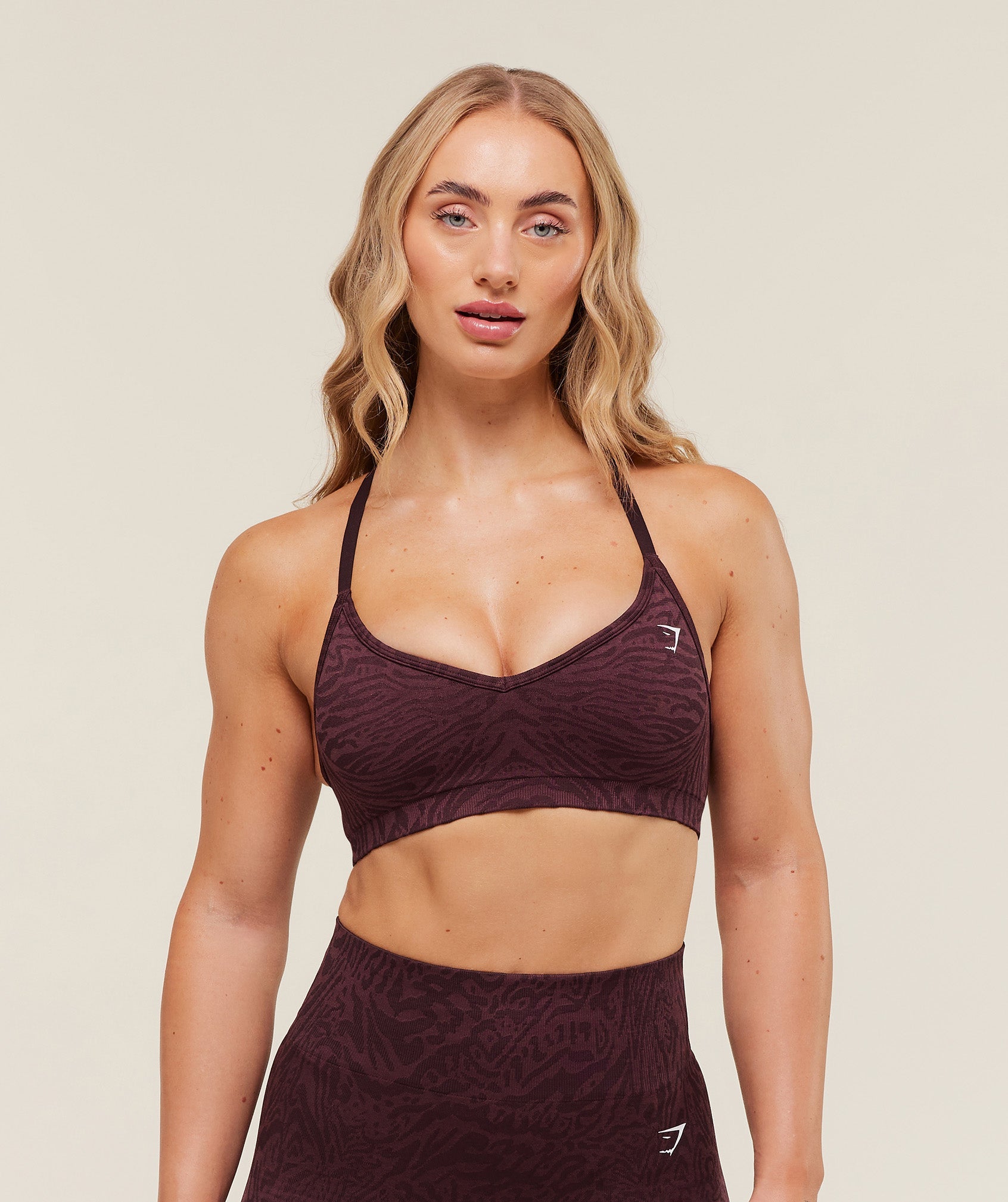 Women's Gymshark Adapt Animal Seamless Sports Bra Cherry Purple