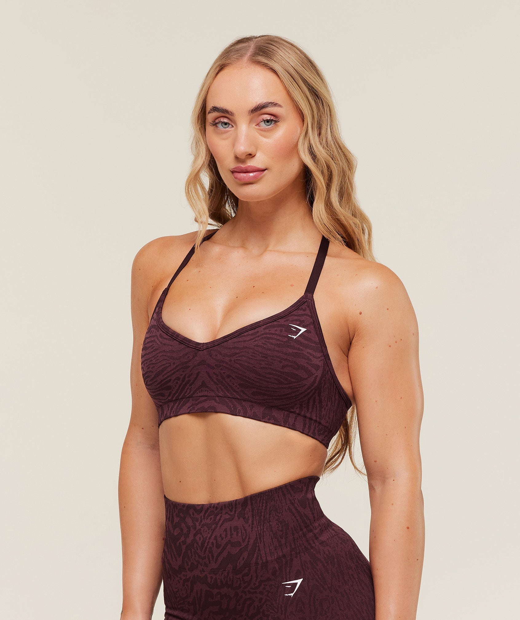 Women's Gymshark Adapt Animal Seamless Sports Bra Cherry Purple