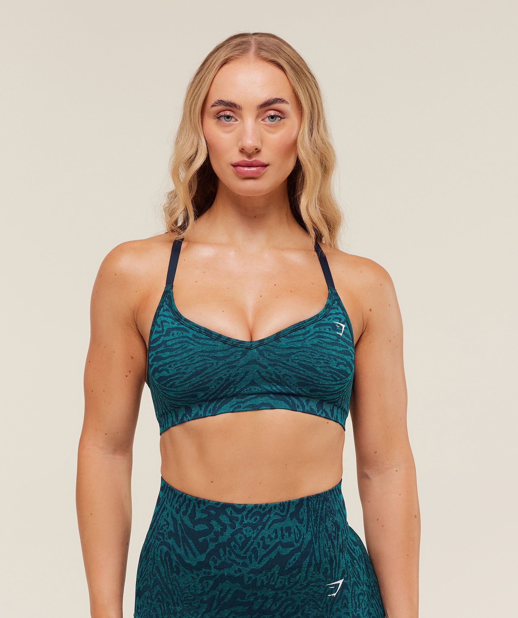 Women's Gymshark Adapt Animal Seamless Sports Bra Navy