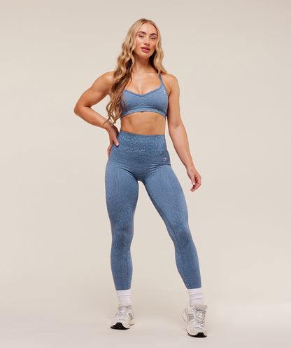 Women's Gymshark Adapt Animal Seamless Sports Bra Worn Blue