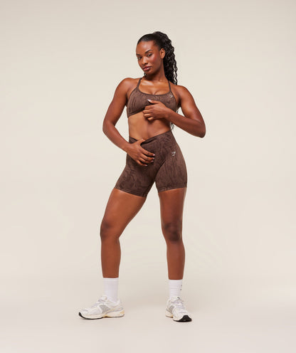 Women's Gymshark Adapt Camo Cross Back Sports Bra Archive Brown