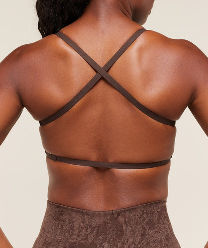 Women's Gymshark Adapt Camo Cross Back Sports Bra Archive Brown