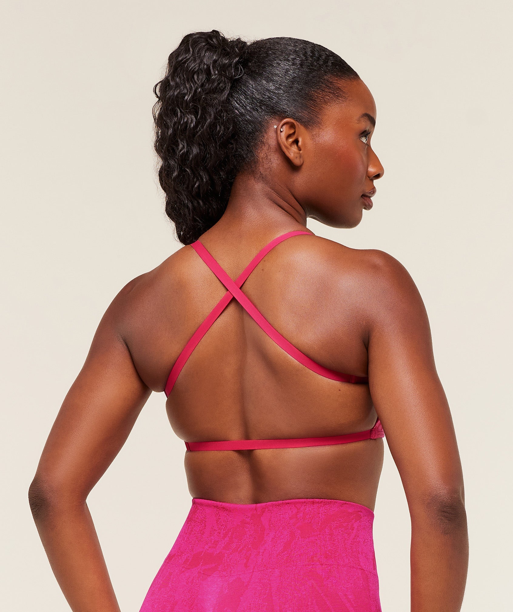 Women's Gymshark Adapt Camo Cross Back Sports Bra Build Pink