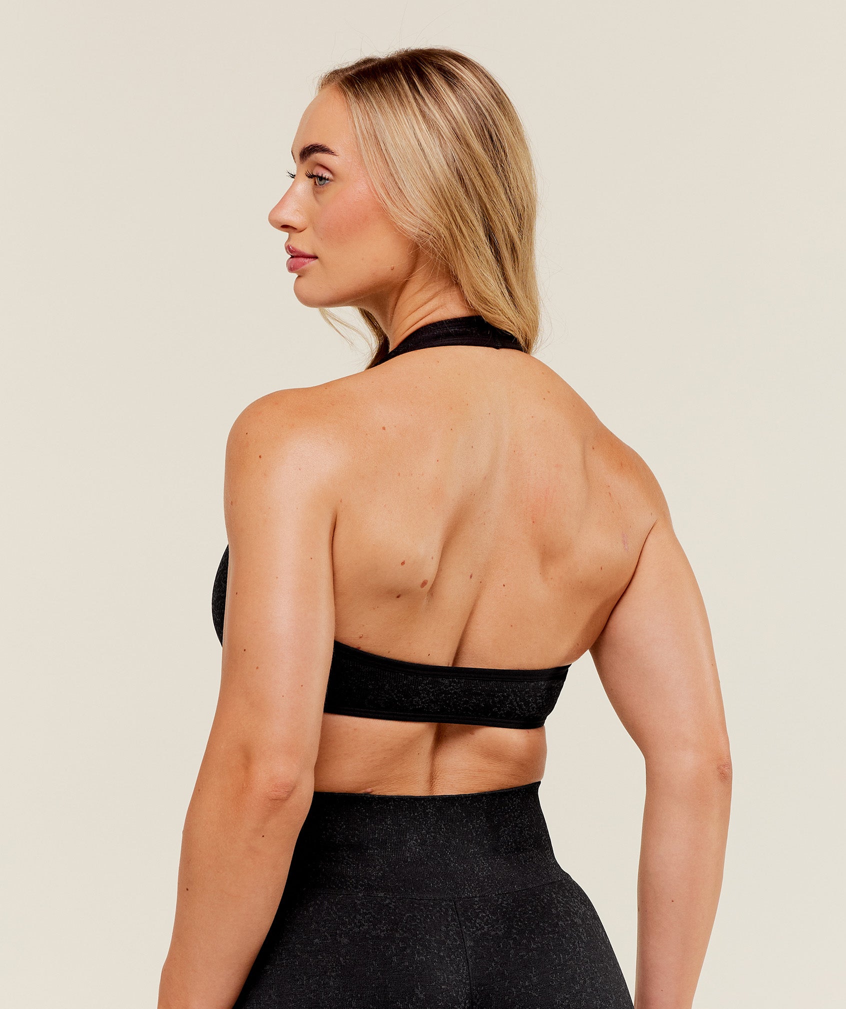 Women's Gymshark Adapt Fleck X Whitney Halterneck Sports Bra Black