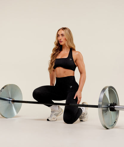 Women's Gymshark Adapt Fleck X Whitney Halterneck Sports Bra Black